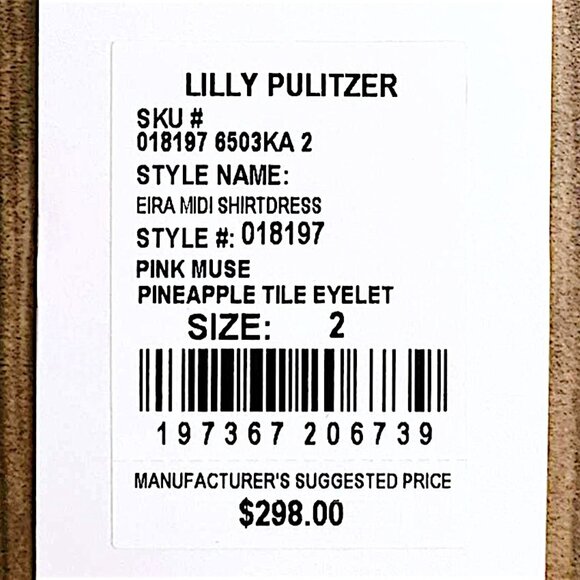 Lilly Pulitzer Eira Midi Shirtdress in Pink Muse/Pineapple Eyelet NWT - Size 2 - Picture 7 of 8
